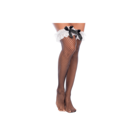 Bas résille noirs style soubrette mi‑cuisse - Mapalé